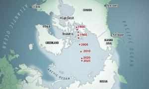 Bản đồ "trôi" của Cực Bắc