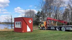 The strange house folds and installs in just 3 hours