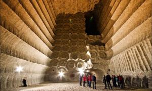 The salt mines form a small city called Soledar, which means "gift of salt".