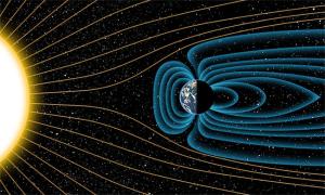The magnetic field is the "shield" that protects the Earth from radiation from the Sun